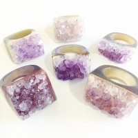 SHINY AMETHYST DRUZY RING