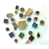 COLORED DRUZY COATED - ALL COLORS - FOR NECKLACES - ALL FORMS