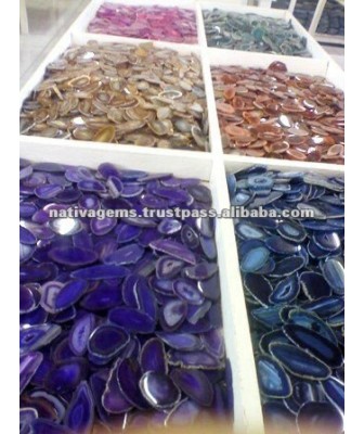 SHINING BRAZILIAN AGATE SLICES - SLABS