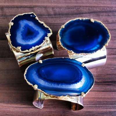 CUFF BRACELETS AGATE  - NATURAL STONES FROM BRAZIL