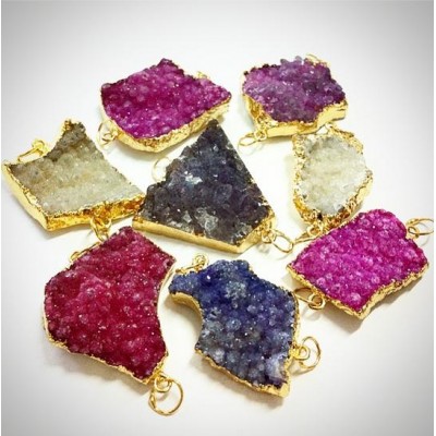 TOP QUALITY COLORED DRUZY CONNECTORS FOR WHOLESALE