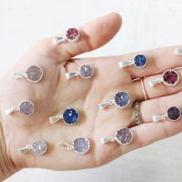 ROUND DRUZY JEWELRY CONNECTORS