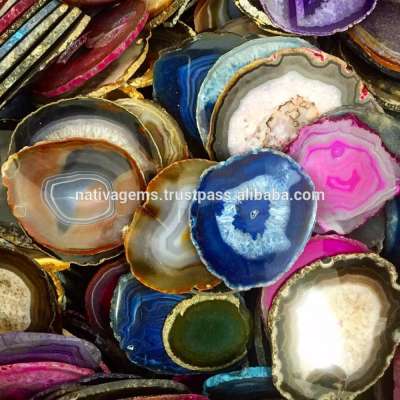 SHINING AGATE SLICES FOR WHOLESALE